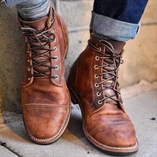 Bottes à lacets homme