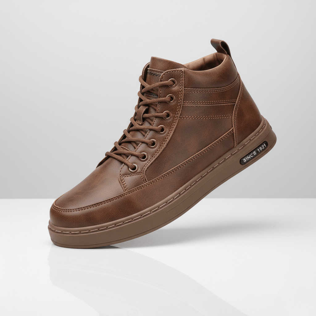 Bottes montantes casual en cuir pour homme
