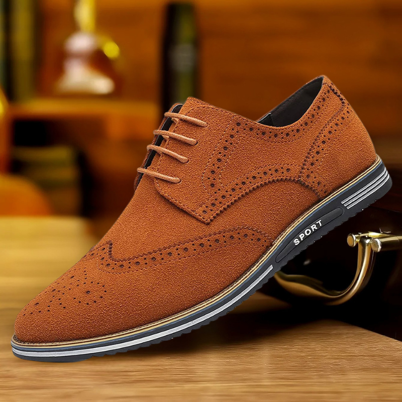 Chaussures Homme Noires En Daim À Lacets Plates