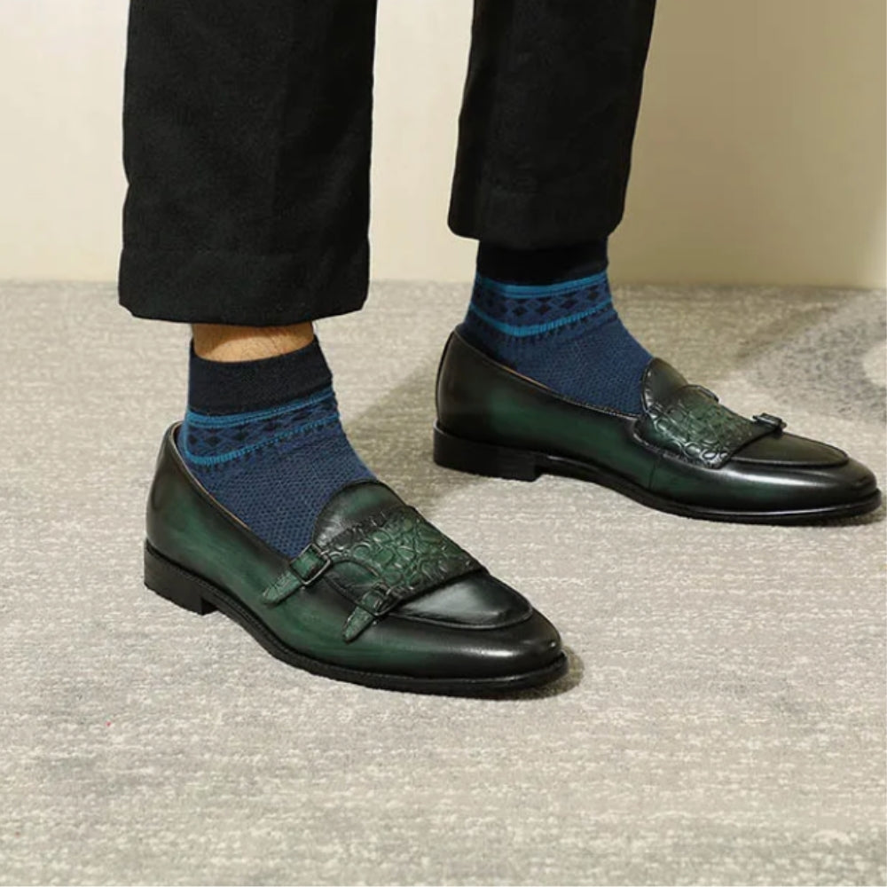 Mocassins verts à patte effet croco — Vert