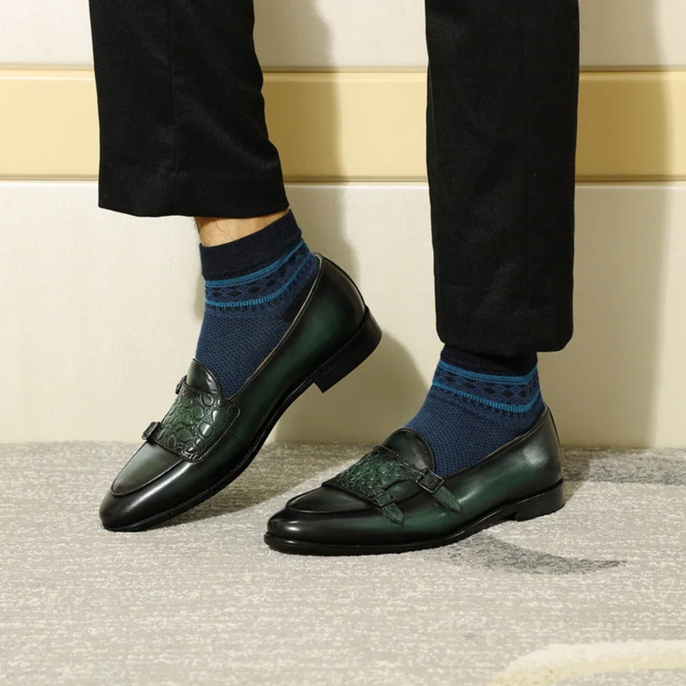 Mocassins verts à patte effet croco — Vert