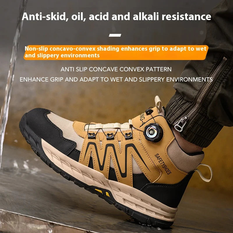 Bottes de travail tactiques pour homme avec embout en acier