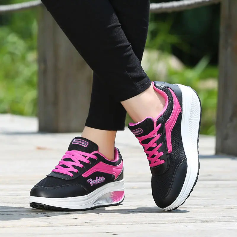 Baskets plateforme femme en mesh – Légères