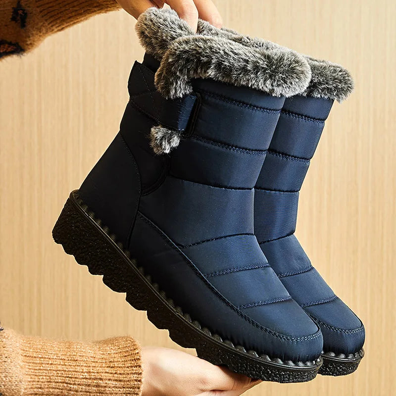 Bottes de neige imperméables pour femme avec doublure chaude