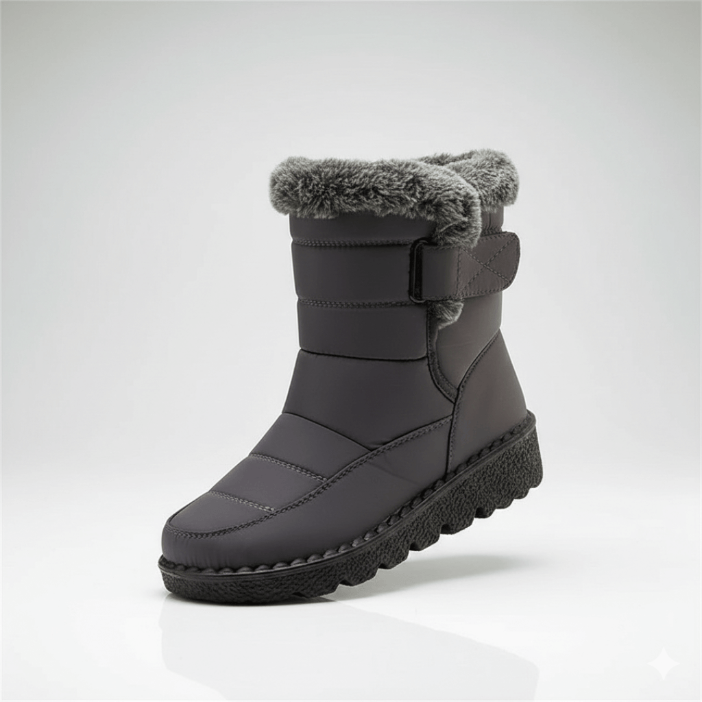 Bottes de neige imperméables pour femme avec doublure chaude