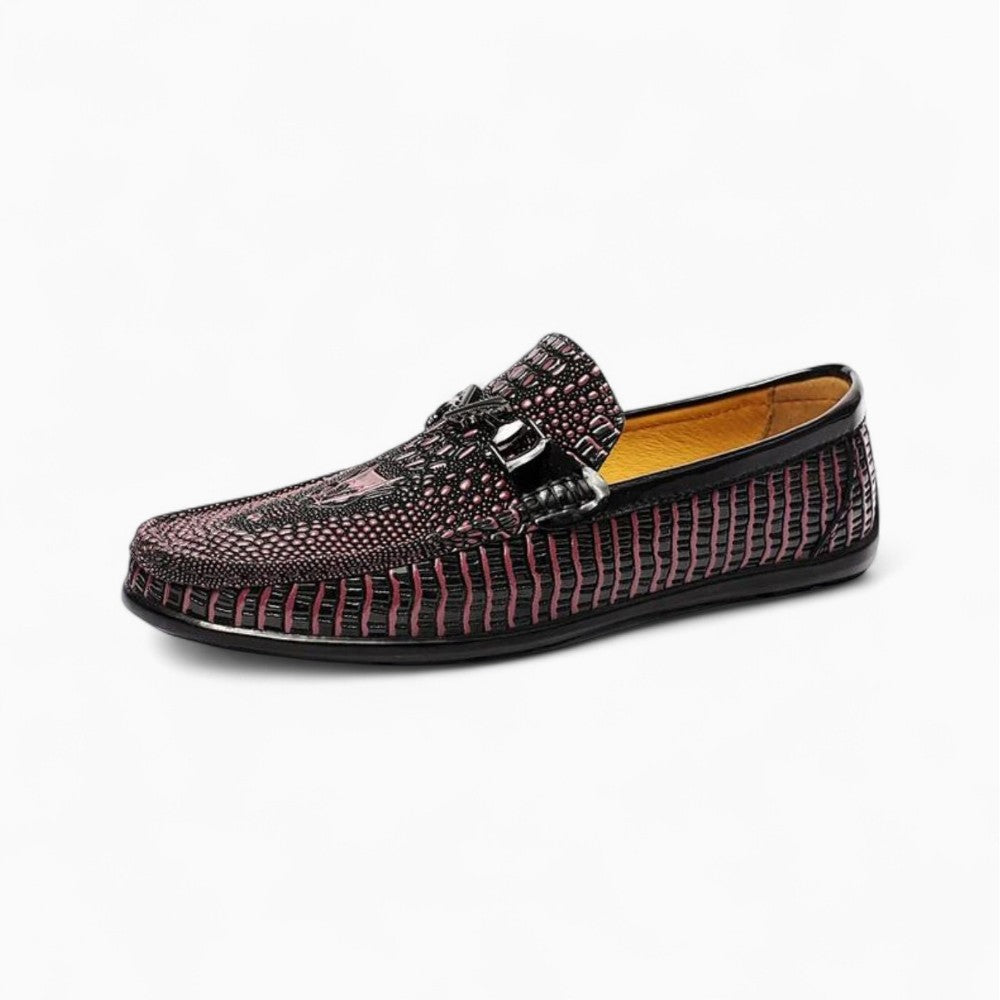 Mocassins Pour Hommes Effet Cuir Vernis Peau De Serpent
