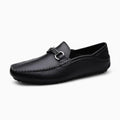 Mocassins Noirs Avec Mors En Métal En Cuir Synthétique Pour Homme