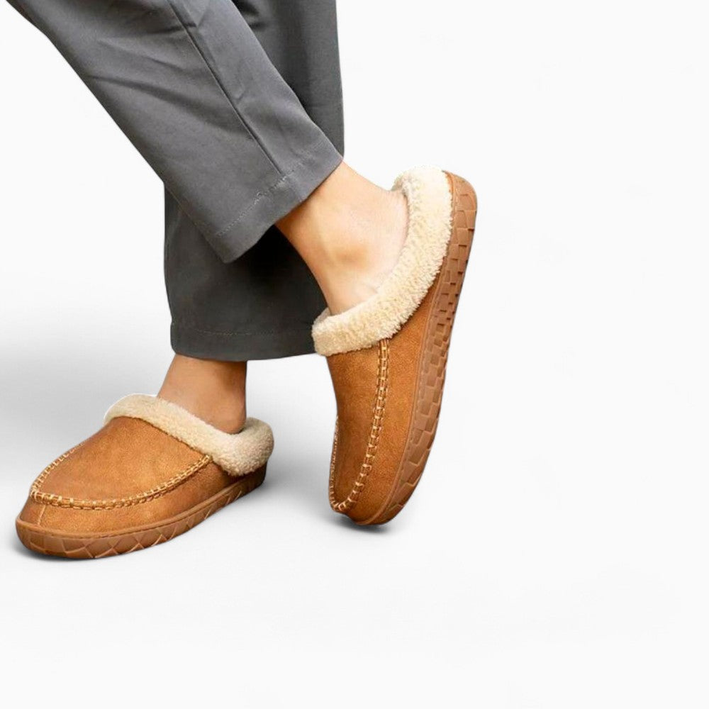 Mocassins Indiens D’hiver En Daim Fourrés