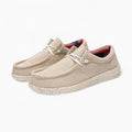 Mocassins à lacets à surface côtelée — Beige