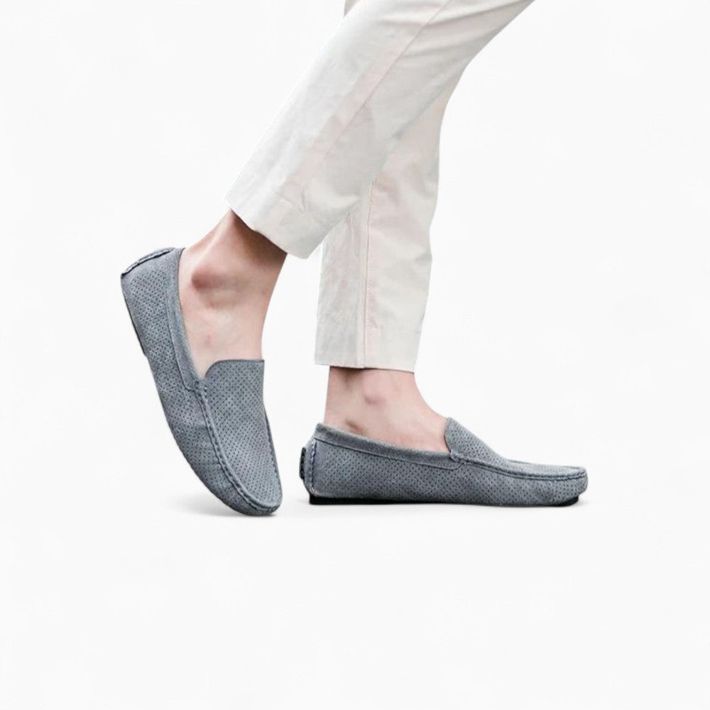 Mocassins En Daim Décontracté Gris Pour Hommes