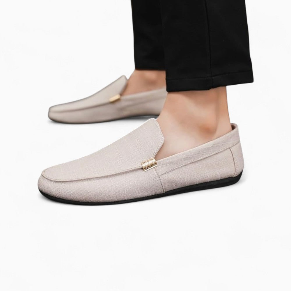 Mocassins En Daim Décontracté Beige Pour Homme