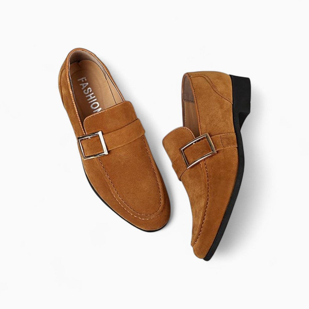 Mocassins En Daim À Talon Carré Pour Hommes
