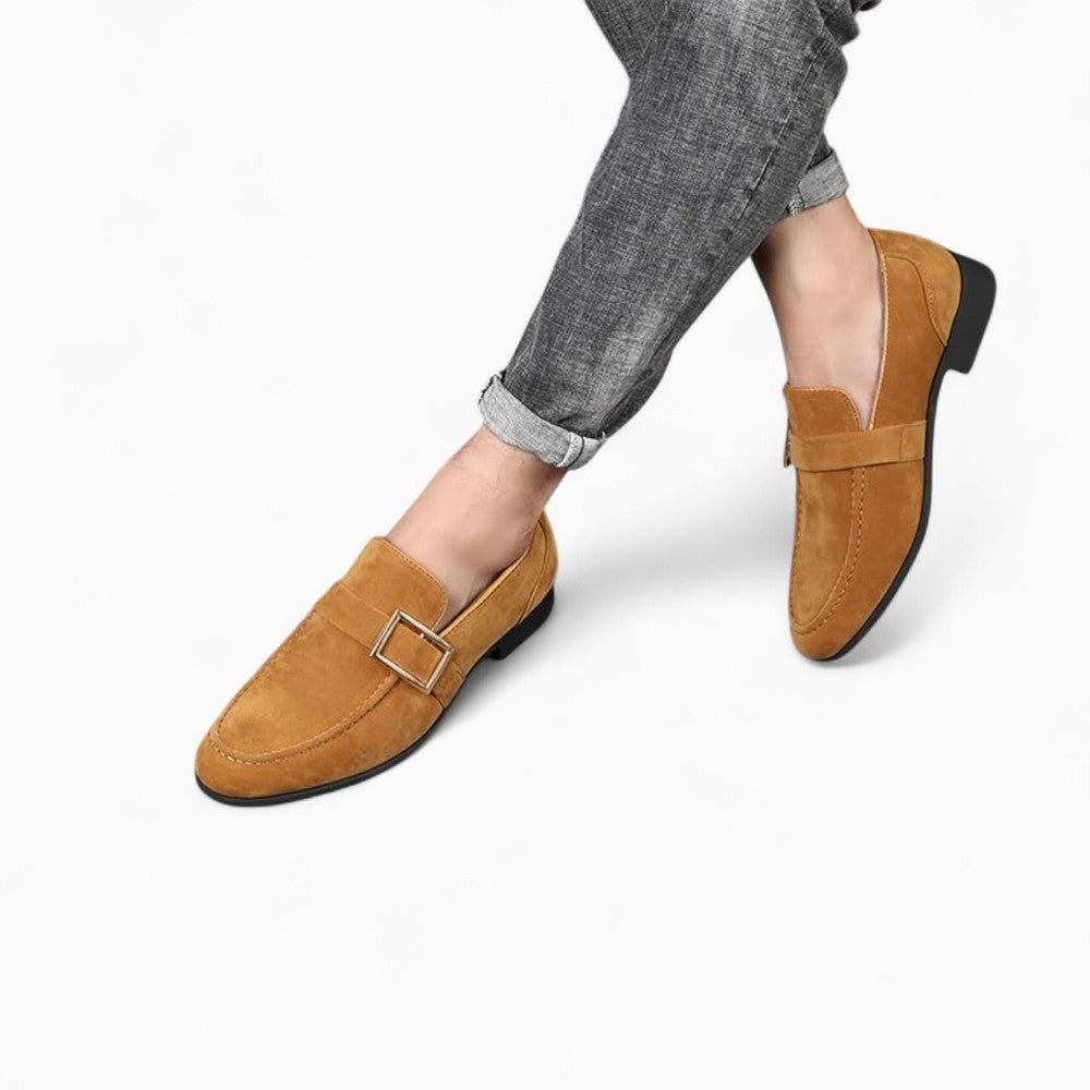 Mocassins En Daim À Talon Carré Pour Hommes