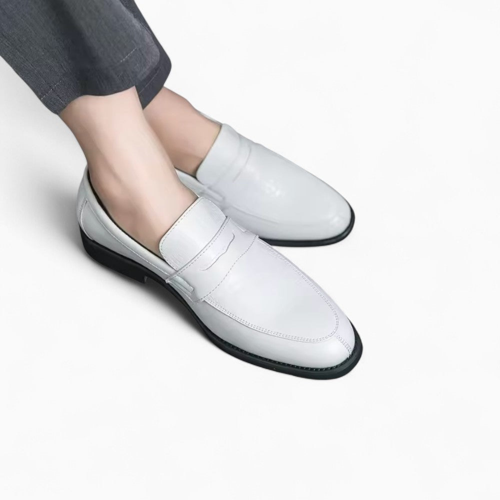 Mocassins En Cuir Synthétique Style Formel En Blanc Pour Hommes