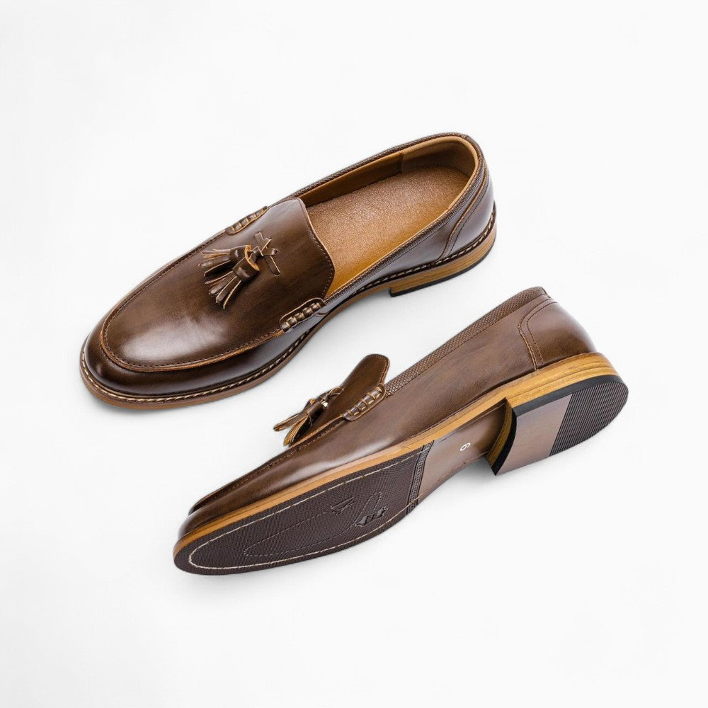 Mocassins en microfibre à frange et nœud