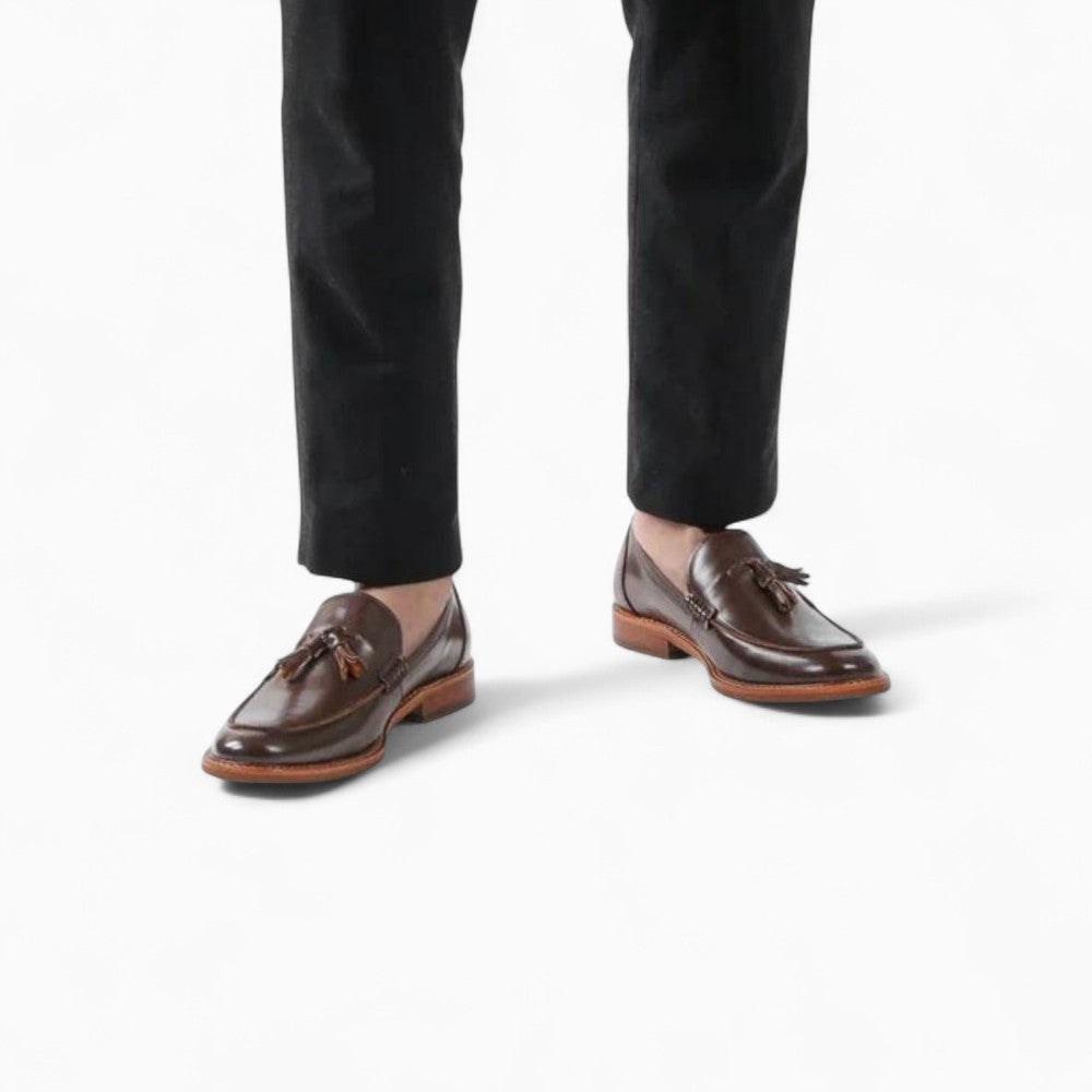Mocassins en microfibre à frange et nœud