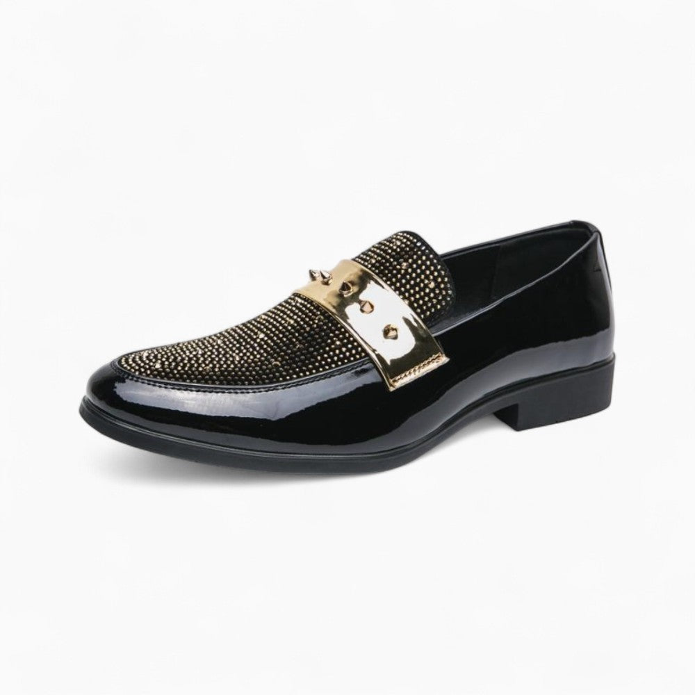 Mocassins Dorés À Clous Pour Hommes