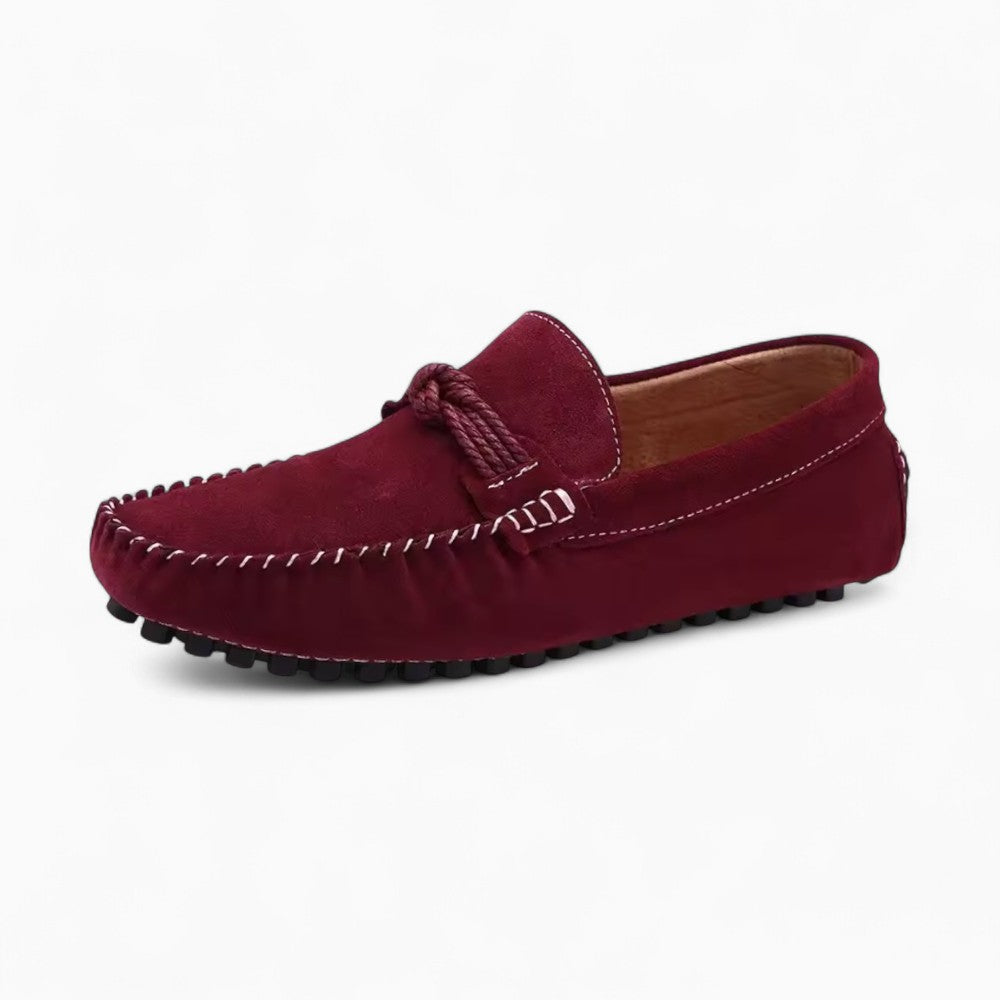 Mocassins Design En Daim Rouge Pour Hommes