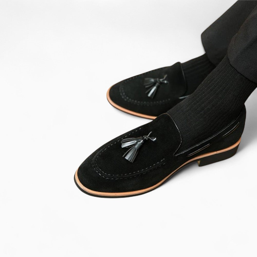 Mocassins décontractés à glands effet daim en microfibre pour homme