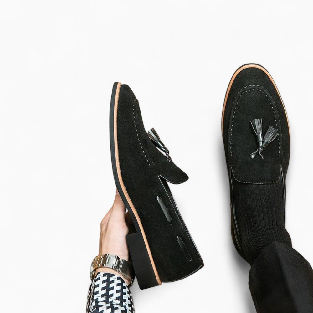 Mocassins décontractés à glands effet daim en microfibre pour homme