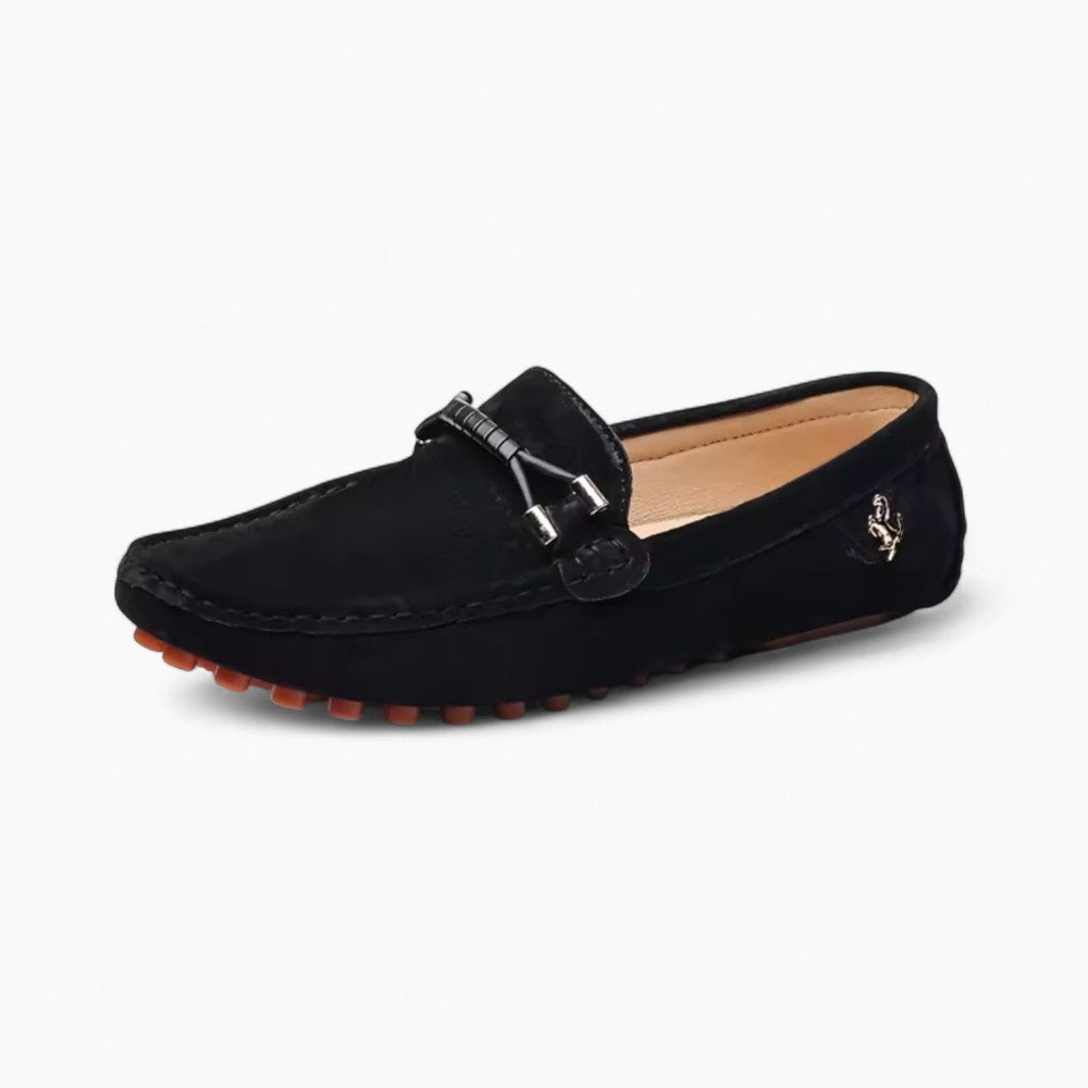 Mocassins D’été En Daim Noir Pour Hommes