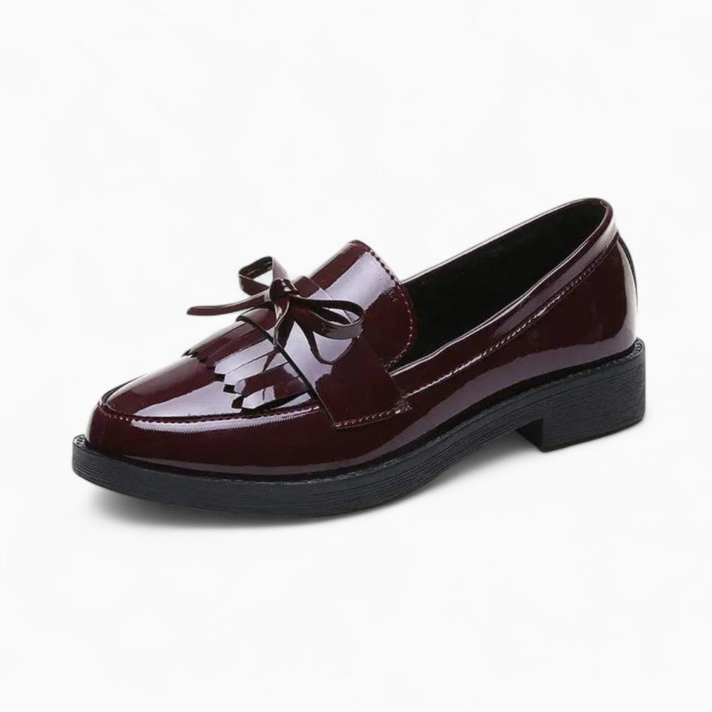 Mocassins À Talons Carrés Avec Frange Dans Le Style Vintage