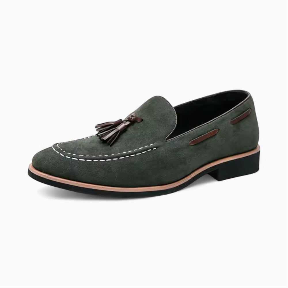 Mocassins À Glands En Daim Verts