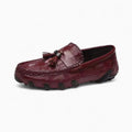 Mocassins À Glands En Cuir Véritable Effet Croco Pour Homme