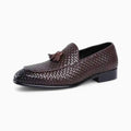 Mocassins À Glands En Cuir Effet Tressé