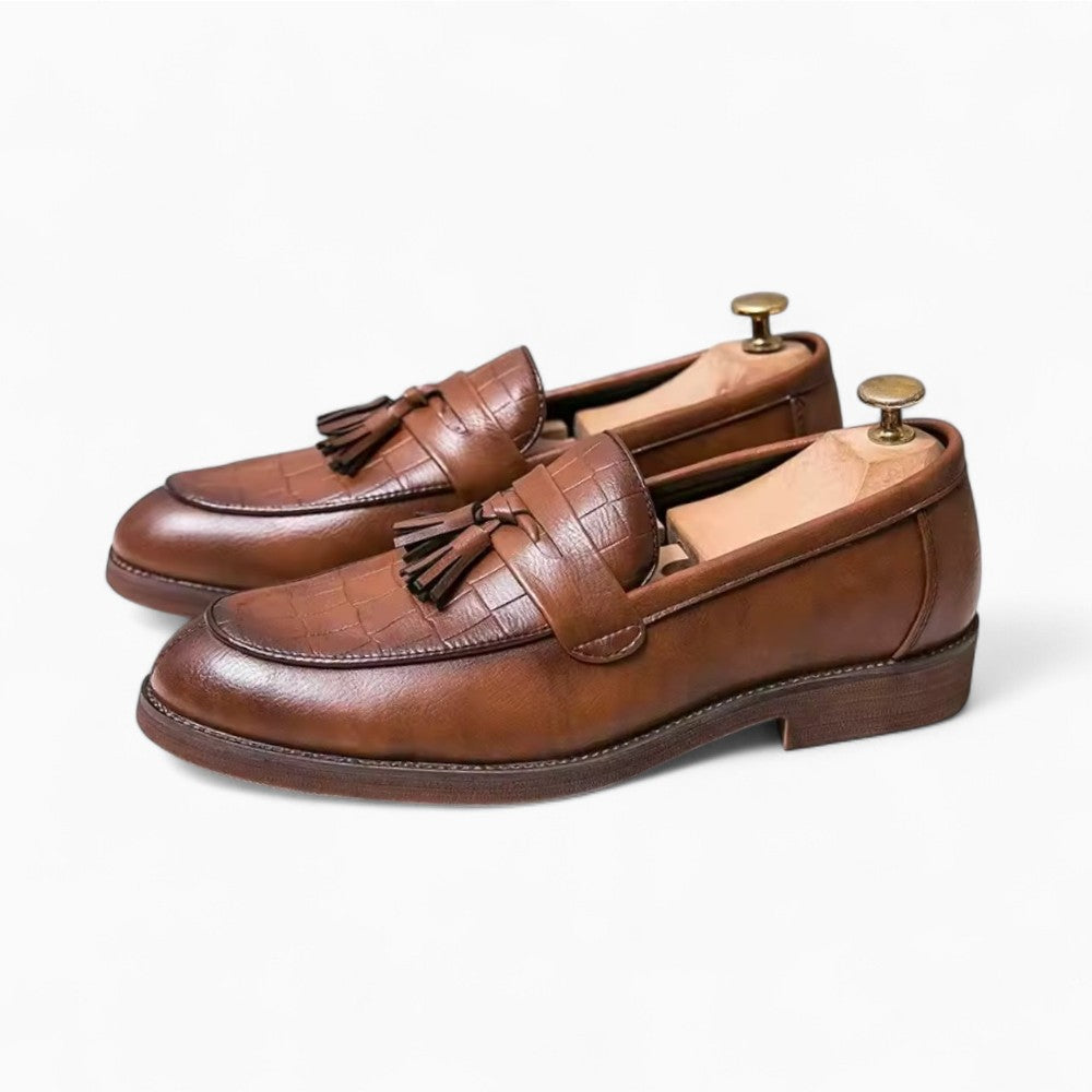 Mocassins À Glands Effet Cuir Crocodile