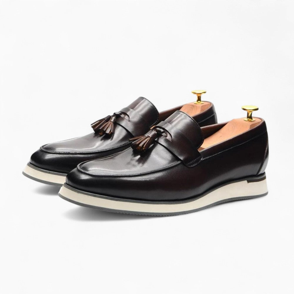 Mocassins À Glands Classiques En Cuir Lisse