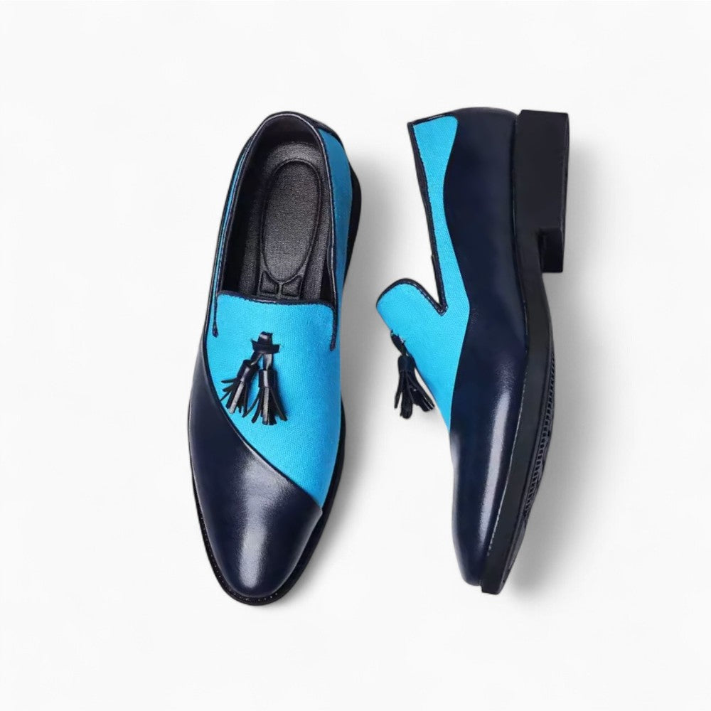 Mocassins à glands multicolores effet daim en PU