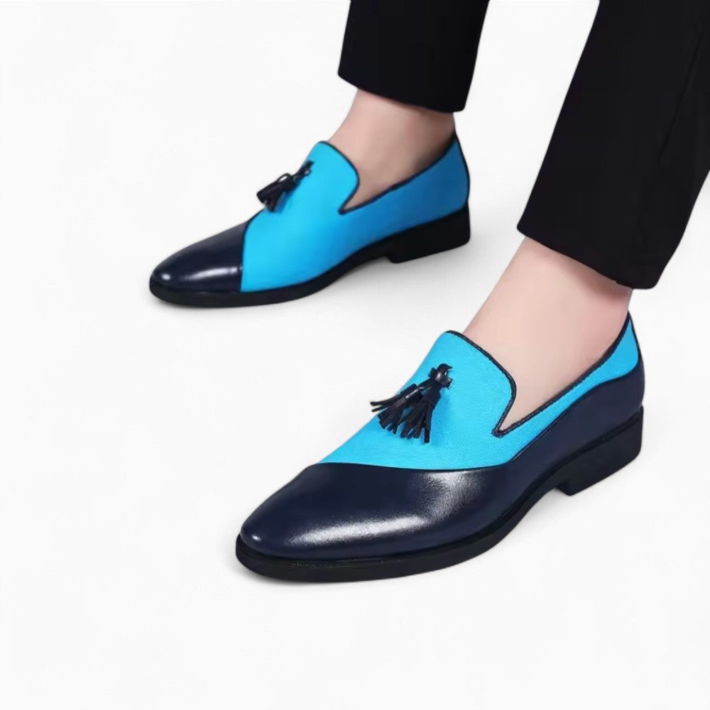 Mocassins à glands multicolores effet daim en PU