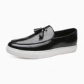 Mocassins À Gland En Cuir À Semelles Blanches Pour Hommes