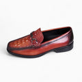 Mocassins bordeaux effet croco à mors