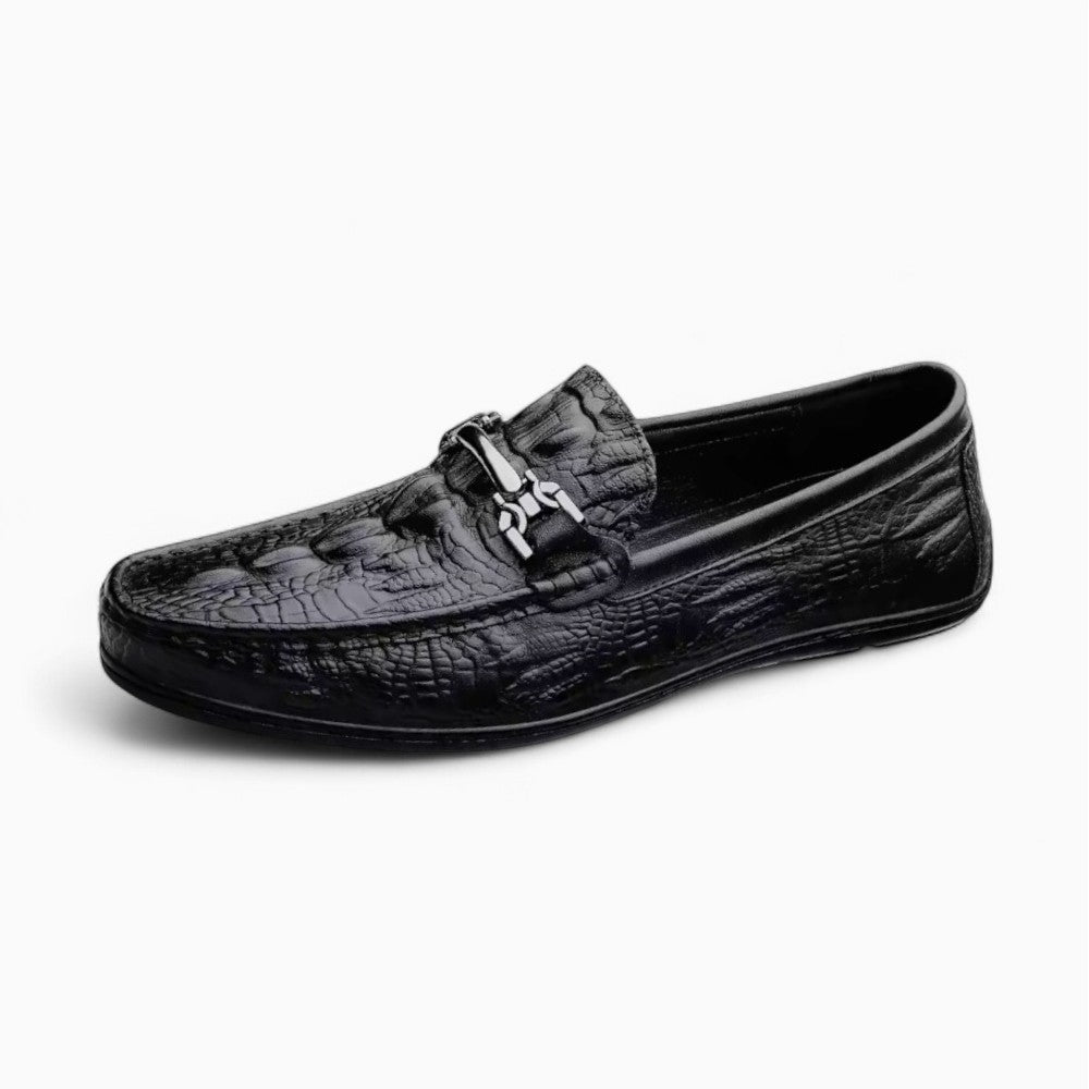 Mocassins Noir en Cuir Synthétique Pour Homme