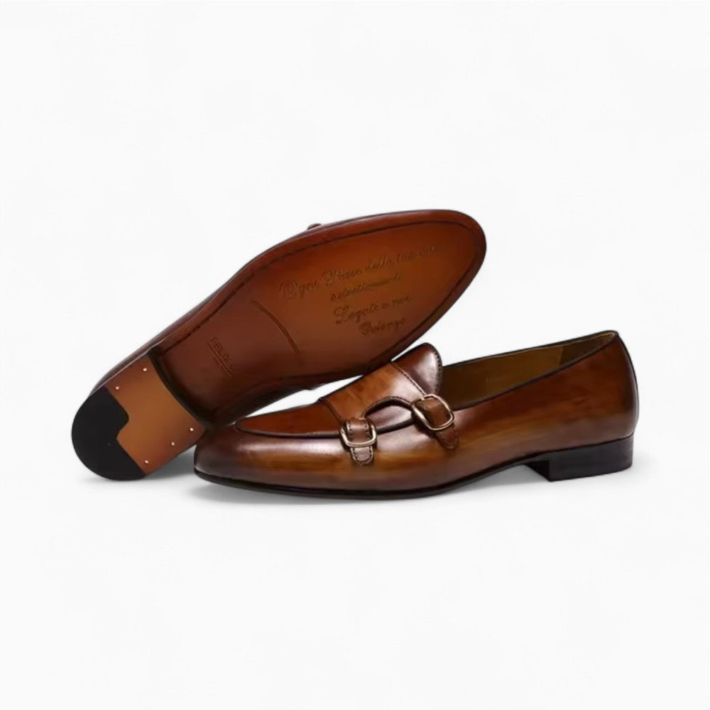 Mocassins En Cuir Véritable Marron Foncé Pour Homme