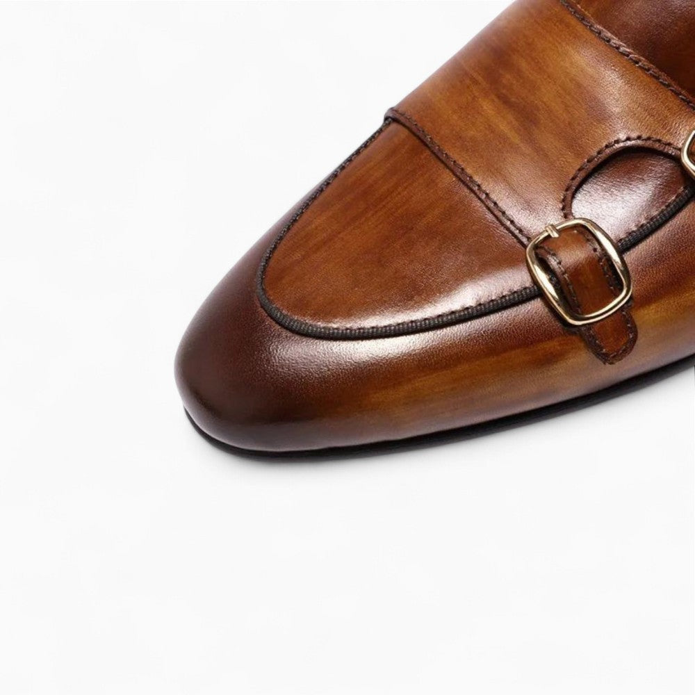 Mocassins En Cuir Véritable Marron Foncé Pour Homme