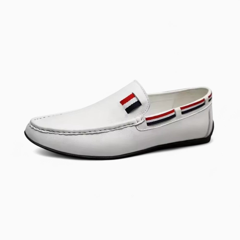 Mocassins Blancs Décontractés Effet Cuir Pour Hommes