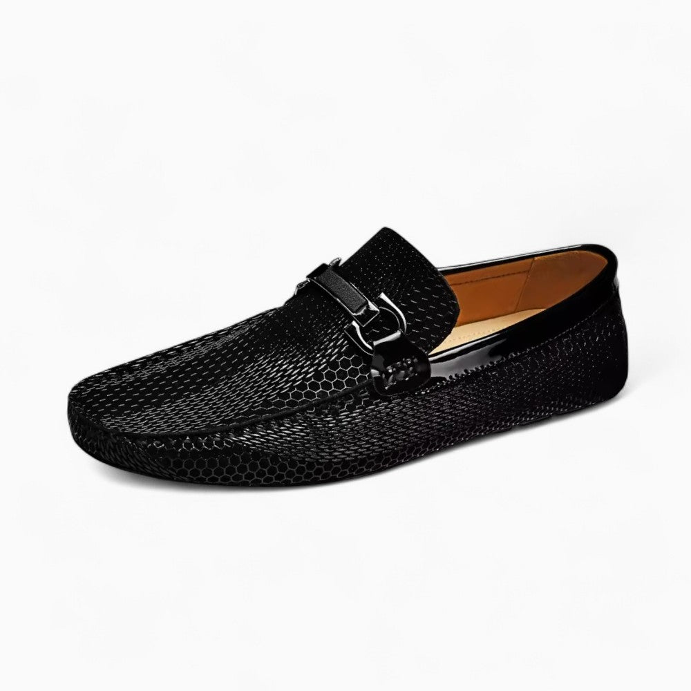 Mocassins Brillants En Cuir Véritable Pour Homme