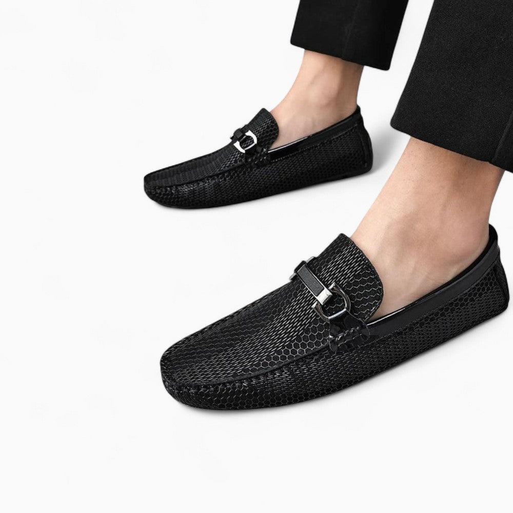 Mocassins Brillants En Cuir Véritable Pour Homme