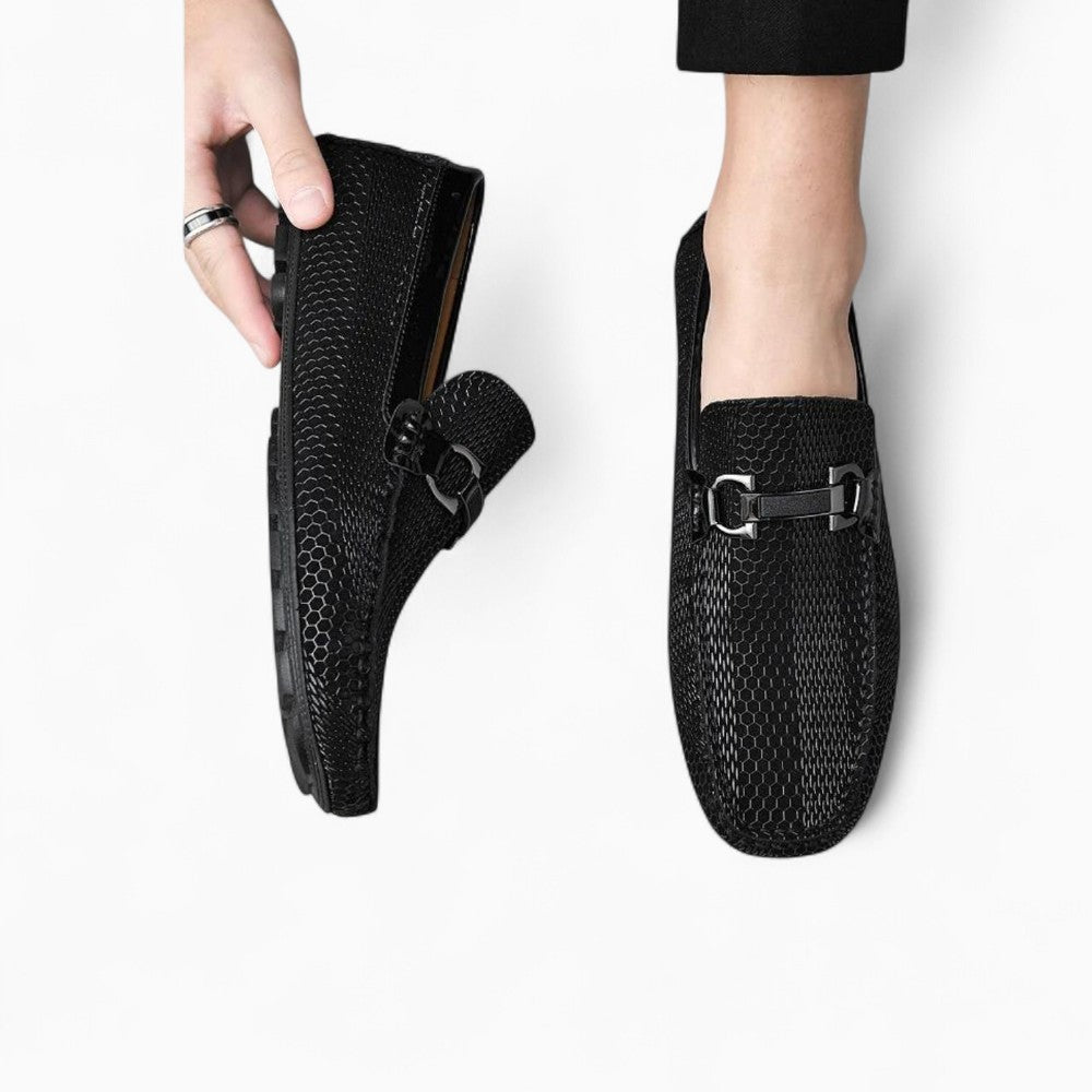 Mocassins Brillants En Cuir Véritable Pour Homme