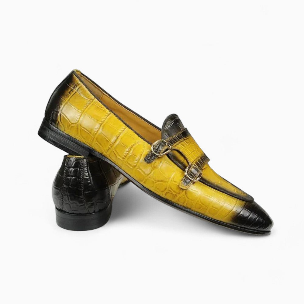 Mocassins Souples Bicolores Effet Cuir