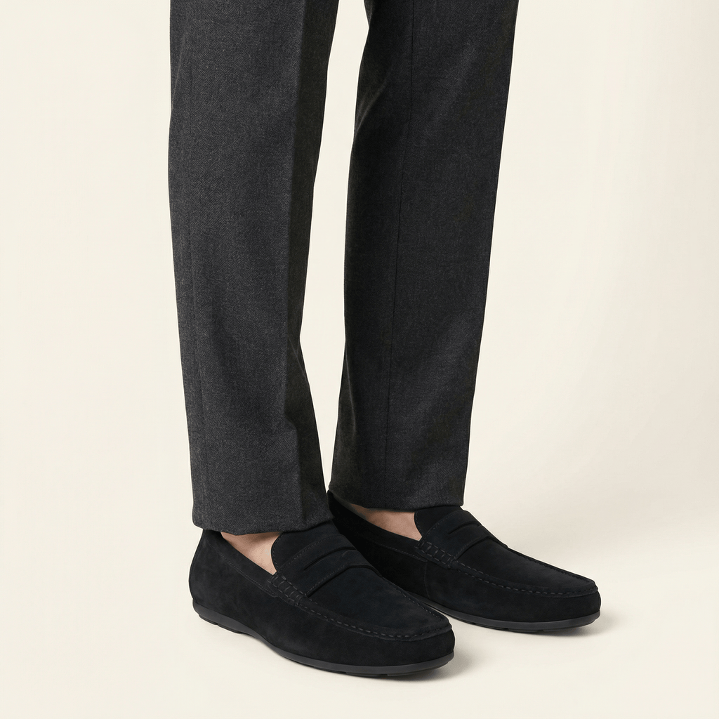 Mocassin à Barette en Cuir Suédé
