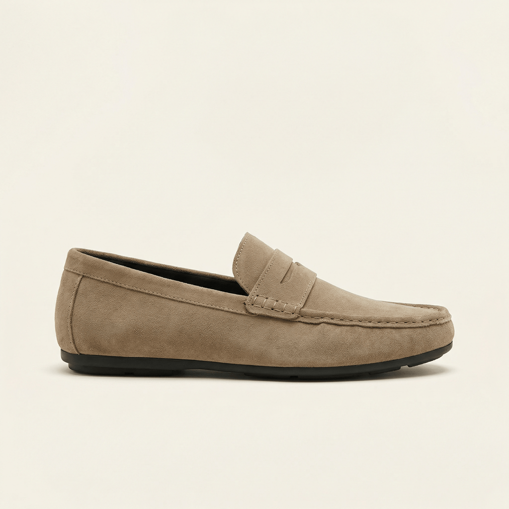 Mocassin à Barette en Cuir Suédé