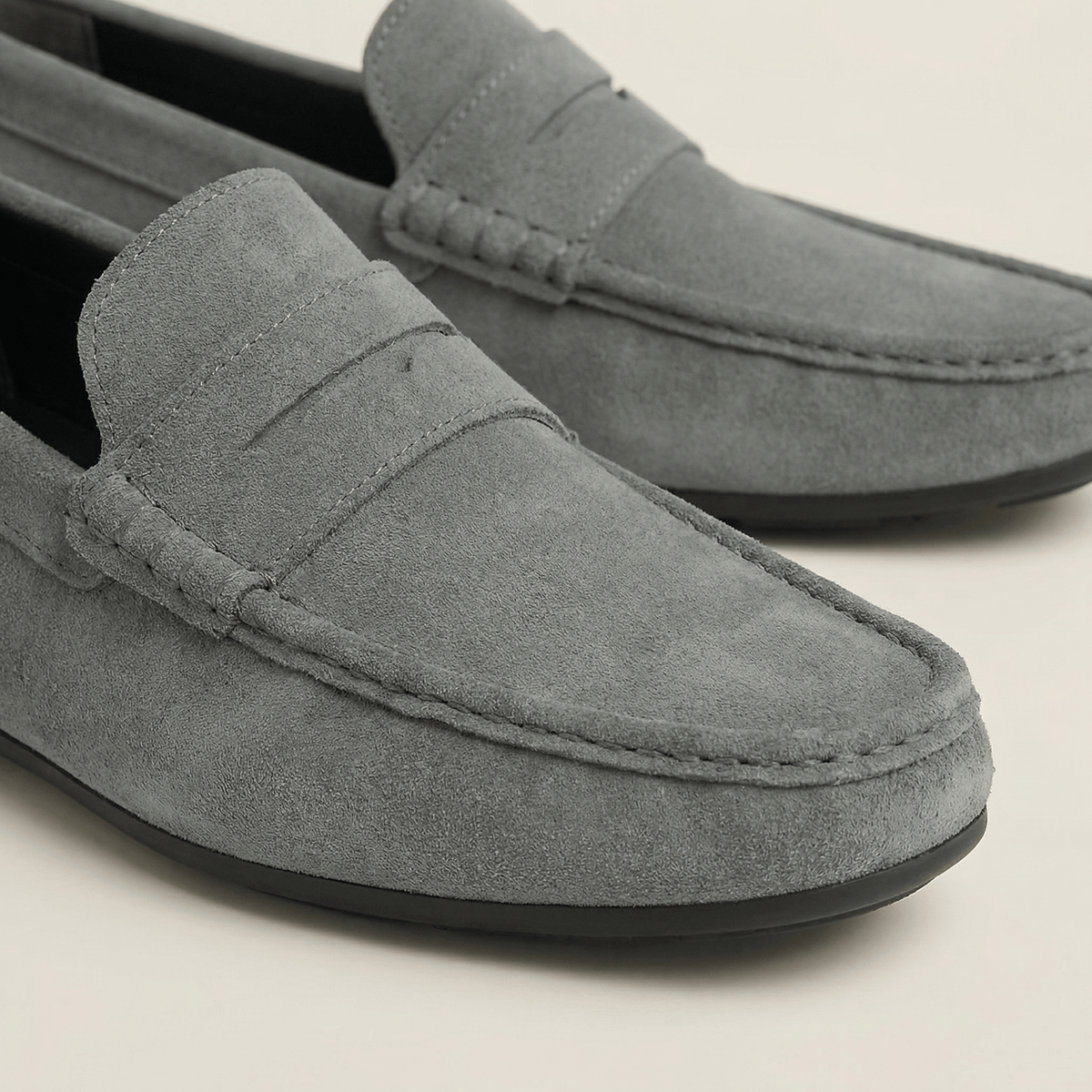 Mocassin à Barette en Cuir Suédé