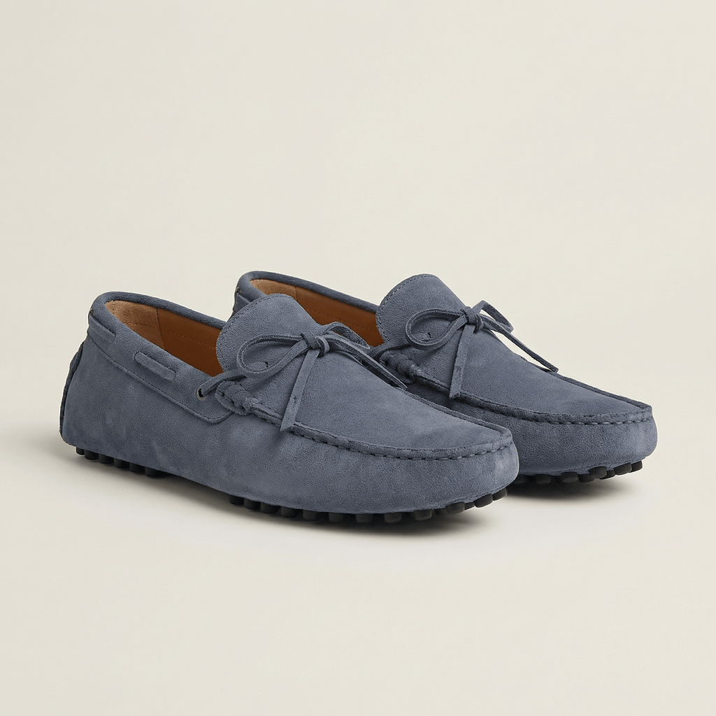 Mocassin à Picots en Daim avec Lacets Décoratifs