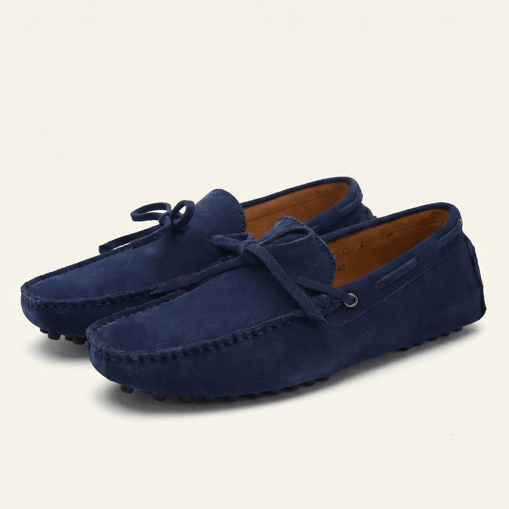 Mocassin à Picots en Daim avec Lacets Décoratifs