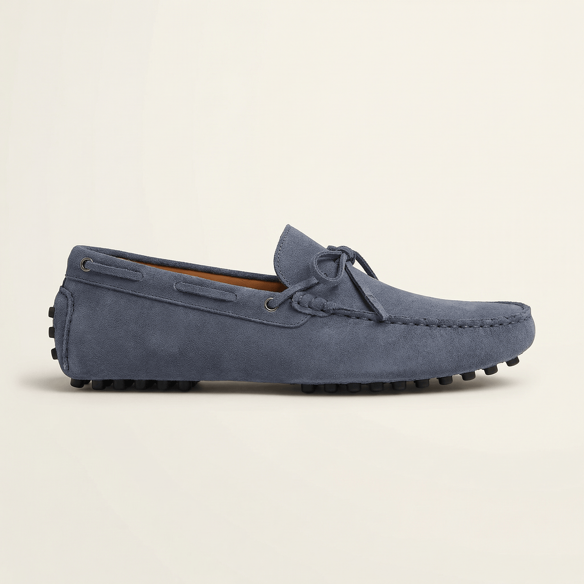 Mocassin à Picots en Daim avec Lacets Décoratifs