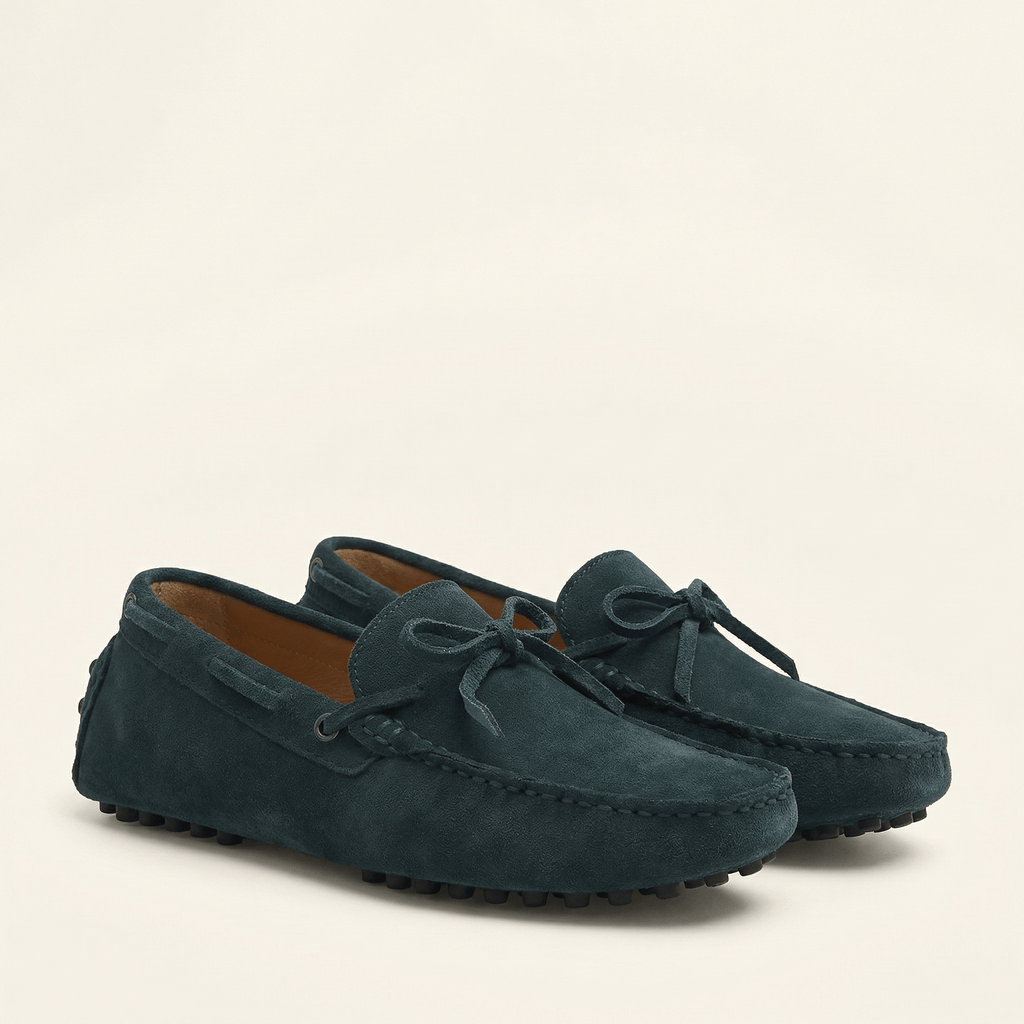 Mocassin à Picots en Daim avec Lacets Décoratifs